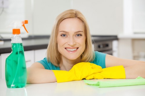 Deep upholstery cleaning service removing stains from a fabric sofa in Norbiton